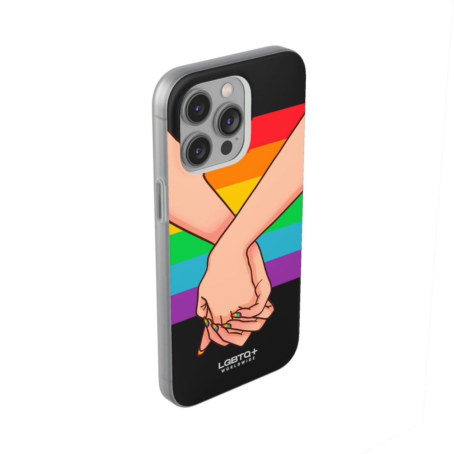 LGBTQWorldwide - ,,TOGETHER PRIDE" Flexible Handyhülle Accessories, Case, iPhone, iPhone Cases, Phone accessory, Phone Cases, Samsung Cases, silikon, Valentine's Day promotion lgbtq Bekleidung Accessoires unisex Zubehör