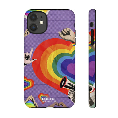 LGBTQWorldwide - ,,REGENBOGEN HERZ" Doppelgehäuse Handyhülle Accessories, Glossy, iPhone Cases, Matte, Phone accessory, Phone Cases, Samsung Cases, Thermo, Valentine's Day Picks lgbtq Bekleidung Accessoires unisex Zubehör