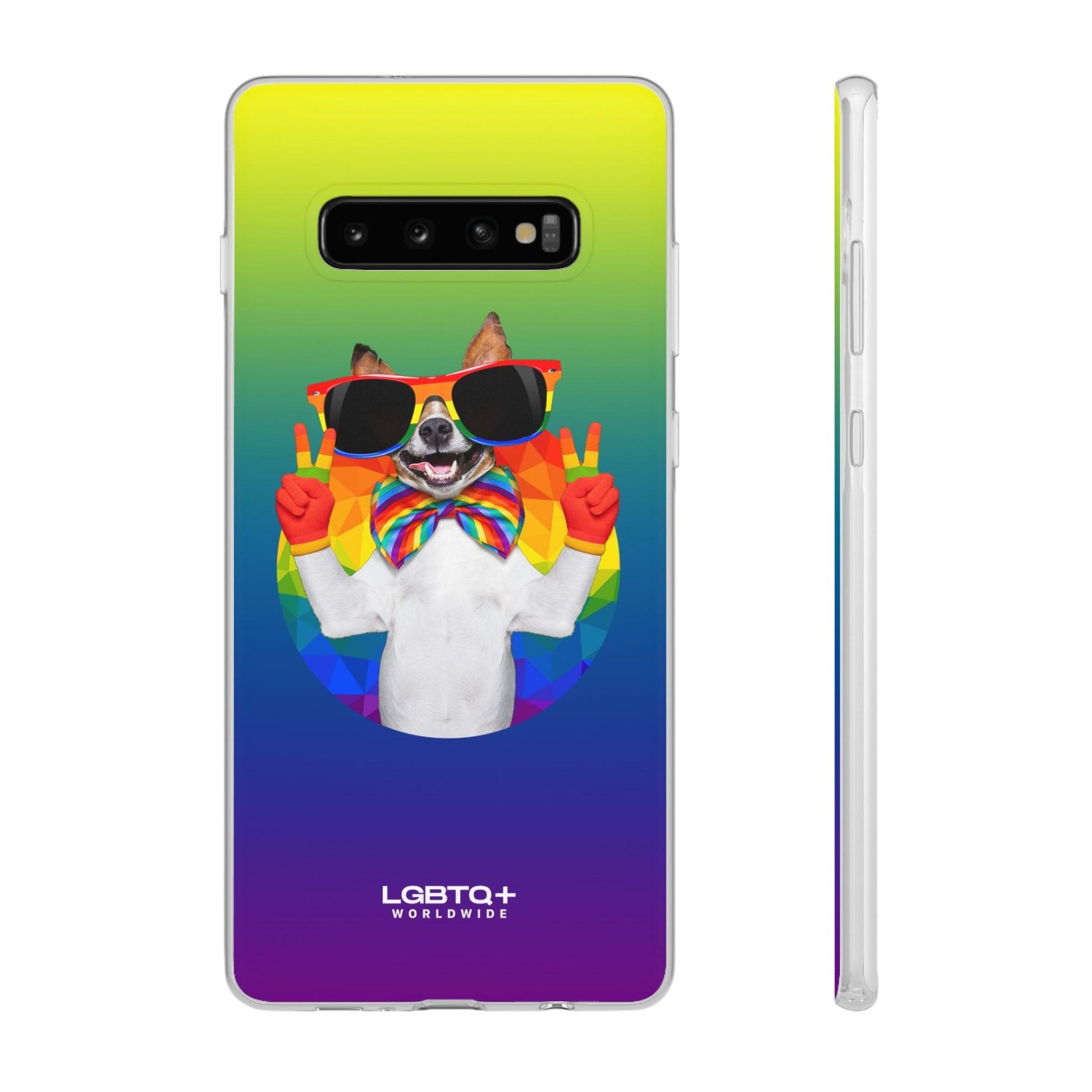 LGBTQWorldwide - ,,GLÜCKLICHER HUND" Flexible Handyhülle Accessories, Case, iPhone, iPhone Cases, Phone accessory, Phone Cases, Samsung Cases, silikon, Valentine's Day promotion lgbtq Bekleidung Accessoires unisex Zubehör