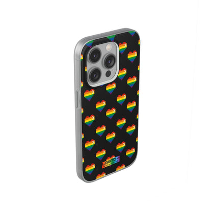 LGBTQWorldwide - ,,RETRO HERZ" Flexible Handyhülle Accessories, Case, iPhone, iPhone Cases, Phone accessory, Phone Cases, Samsung Cases, silikon, Valentine's Day promotion lgbtq Bekleidung Accessoires unisex Zubehör