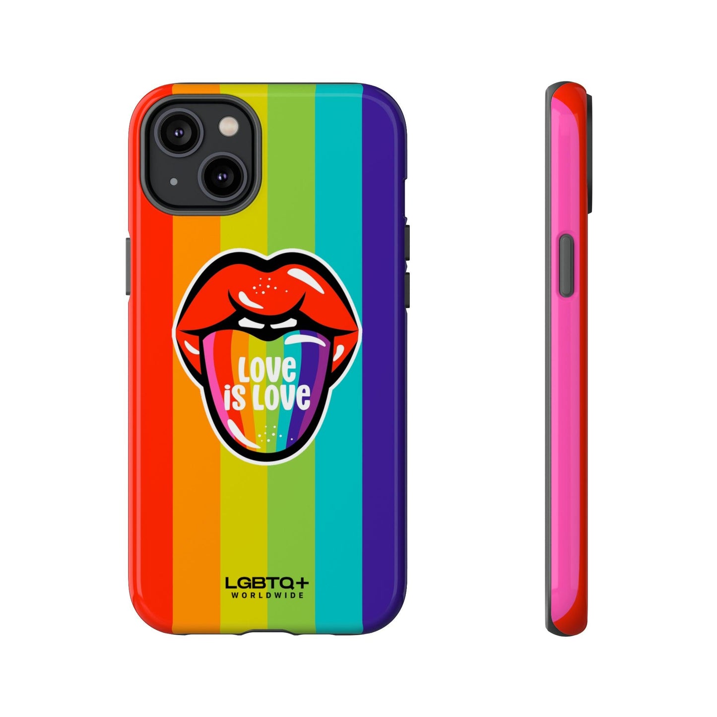 LGBTQWorldwide - ,,LIEBES ZUNGE" Doppelgehäuse Handyhülle Accessories, Glossy, iPhone Cases, Matte, Phone accessory, Phone Cases, Samsung Cases, Thermo, Valentine's Day Picks lgbtq Bekleidung Accessoires unisex Zubehör