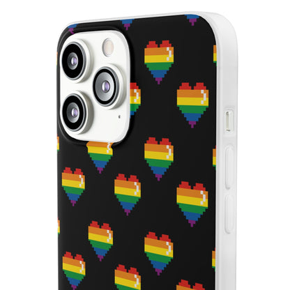 LGBTQWorldwide - ,,RETRO HERZ" Flexible Handyhülle Accessories, Case, iPhone, iPhone Cases, Phone accessory, Phone Cases, Samsung Cases, silikon, Valentine's Day promotion lgbtq Bekleidung Accessoires unisex Zubehör