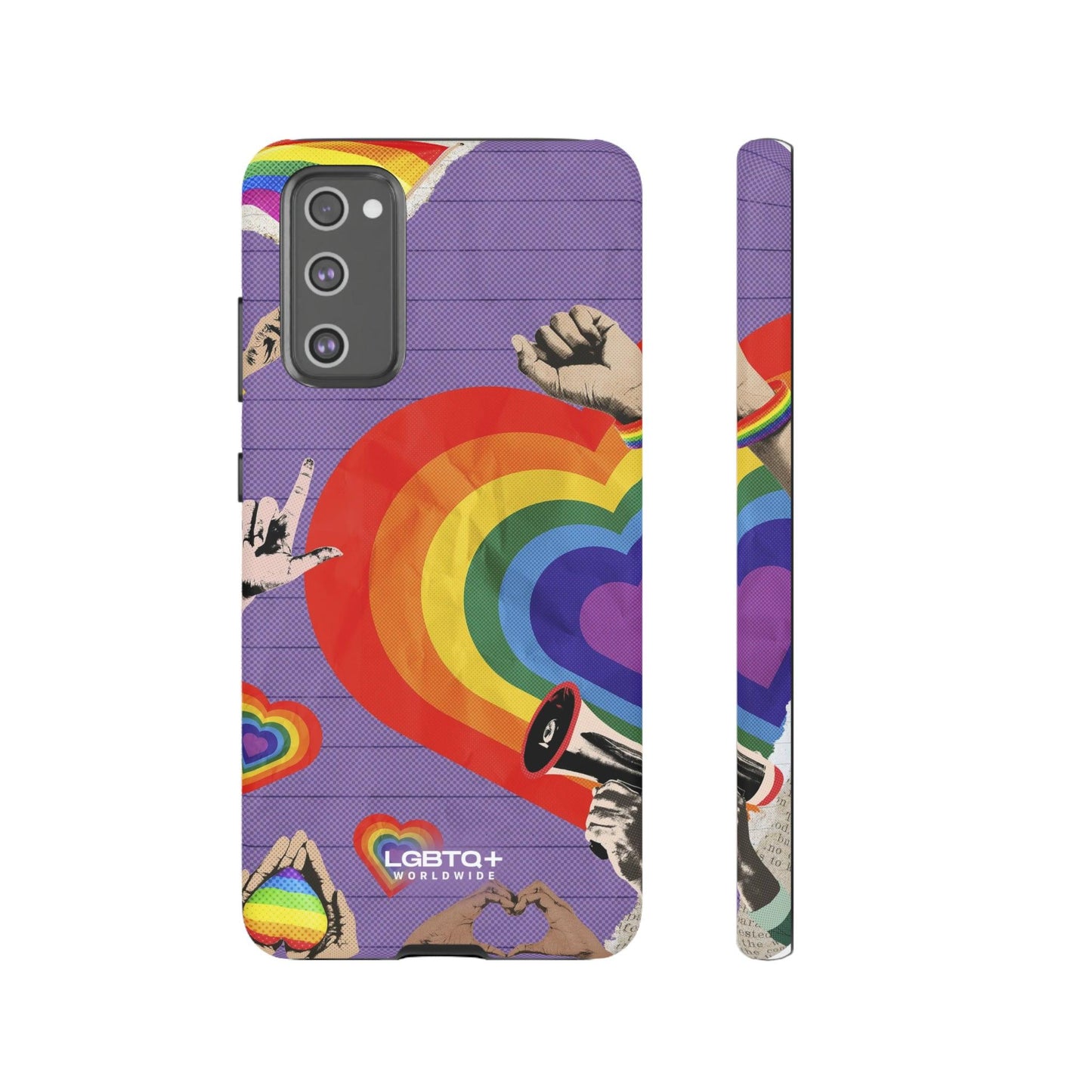 LGBTQWorldwide - ,,REGENBOGEN HERZ" Doppelgehäuse Handyhülle Accessories, Glossy, iPhone Cases, Matte, Phone accessory, Phone Cases, Samsung Cases, Thermo, Valentine's Day Picks lgbtq Bekleidung Accessoires unisex Zubehör