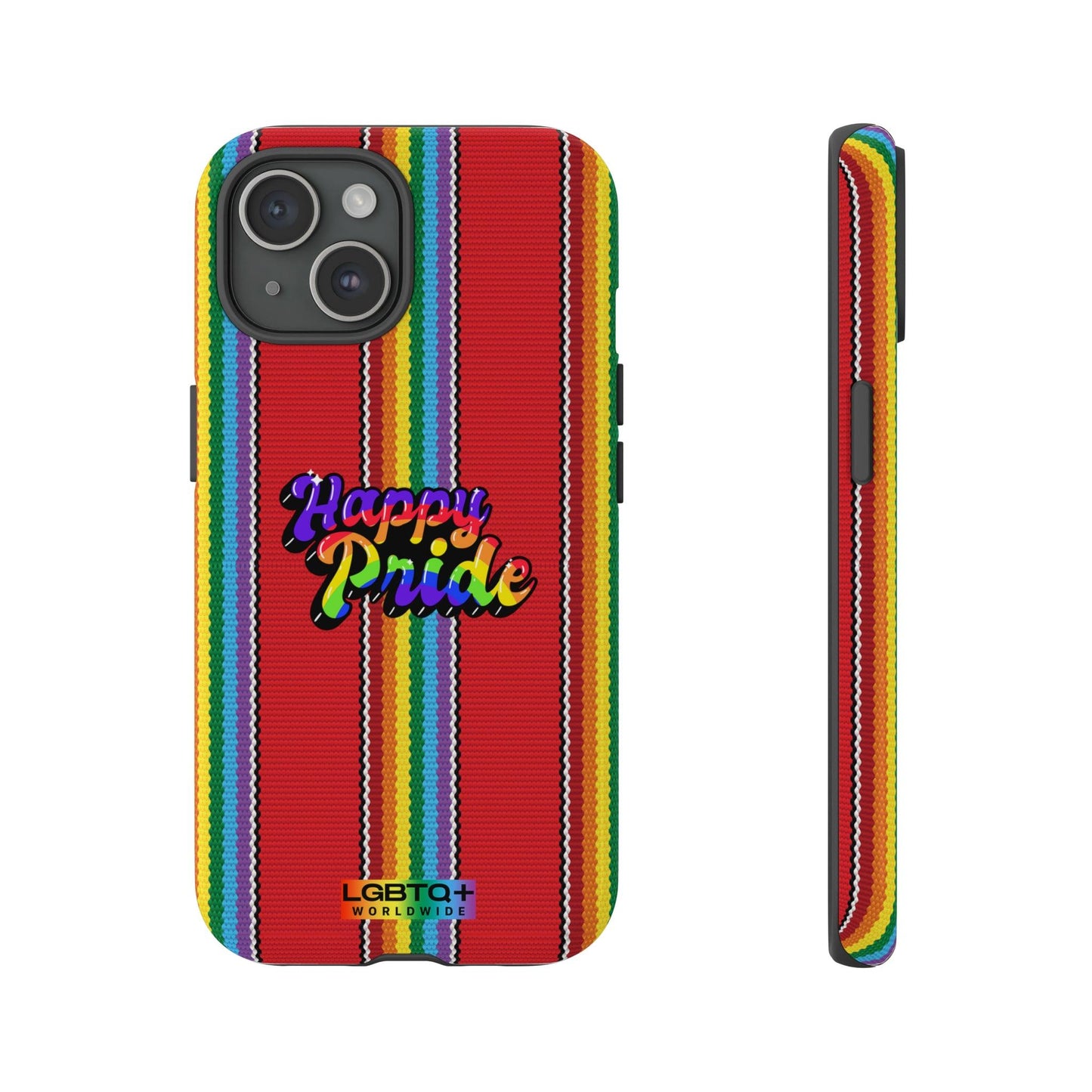 LGBTQWorldwide - ,,HAPPY PRIDE" Doppelgehäuse Handyhülle Accessories, Glossy, iPhone Cases, Matte, Phone accessory, Phone Cases, Samsung Cases, Thermo, Valentine's Day Picks lgbtq Bekleidung Accessoires unisex Zubehör