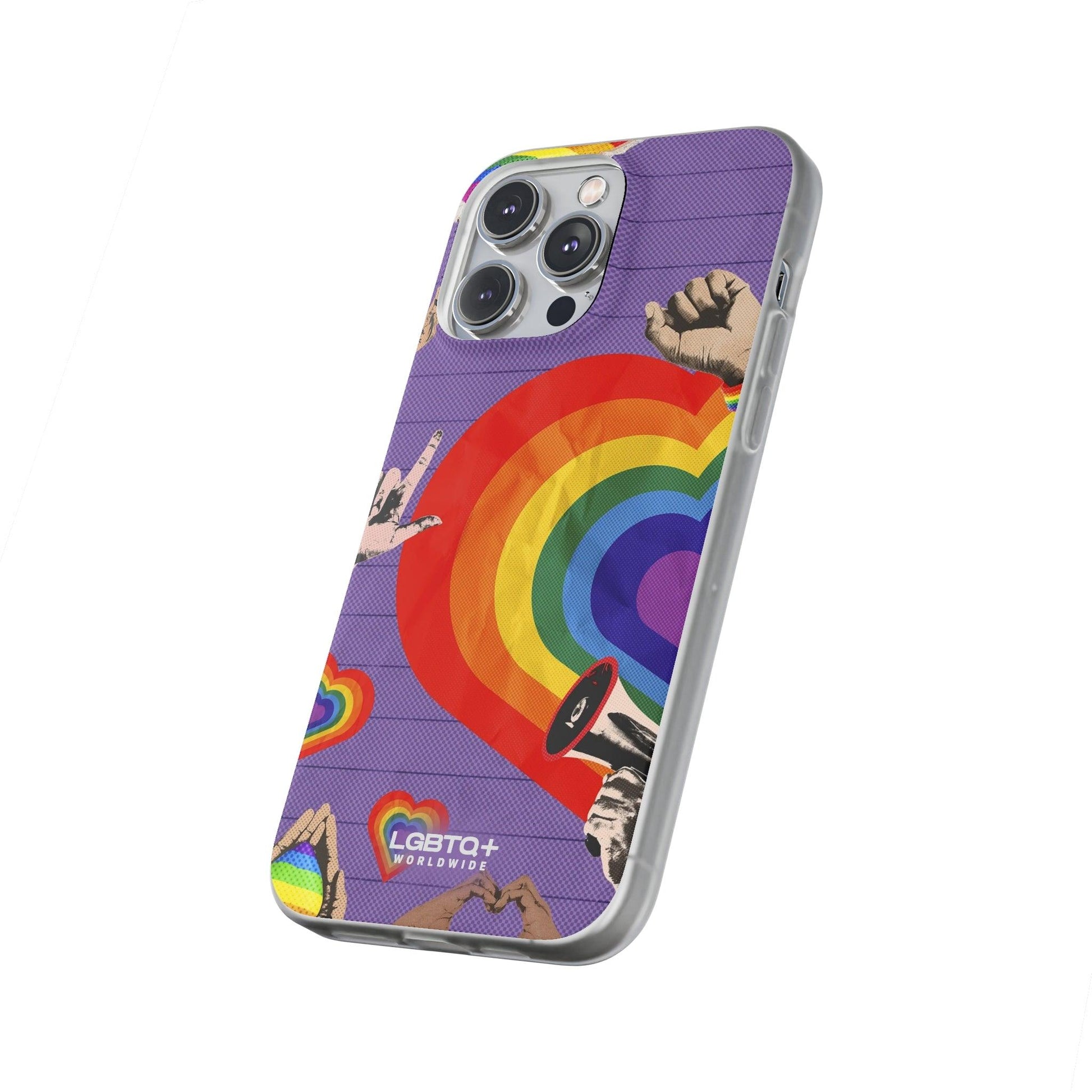 LGBTQWorldwide - ,,REGENBOGEN HERZ" Flexible Handyhülle Accessories, Case, iPhone, iPhone Cases, Phone accessory, Phone Cases, Samsung Cases, silikon, Valentine's Day promotion lgbtq Bekleidung Accessoires unisex Zubehör