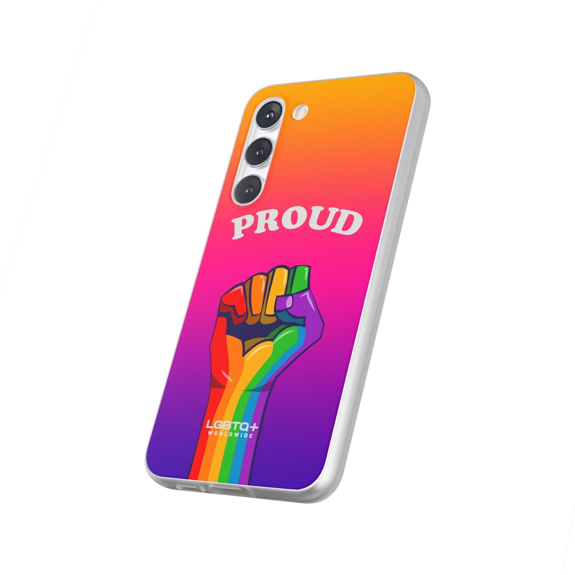 LGBTQWorldwide - ,,GLÜCKLICH" Flexible Handyhülle Accessories, Case, iPhone, iPhone Cases, Phone accessory, Phone Cases, Samsung Cases, silikon, Valentine's Day promotion lgbtq Bekleidung Accessoires unisex Zubehör