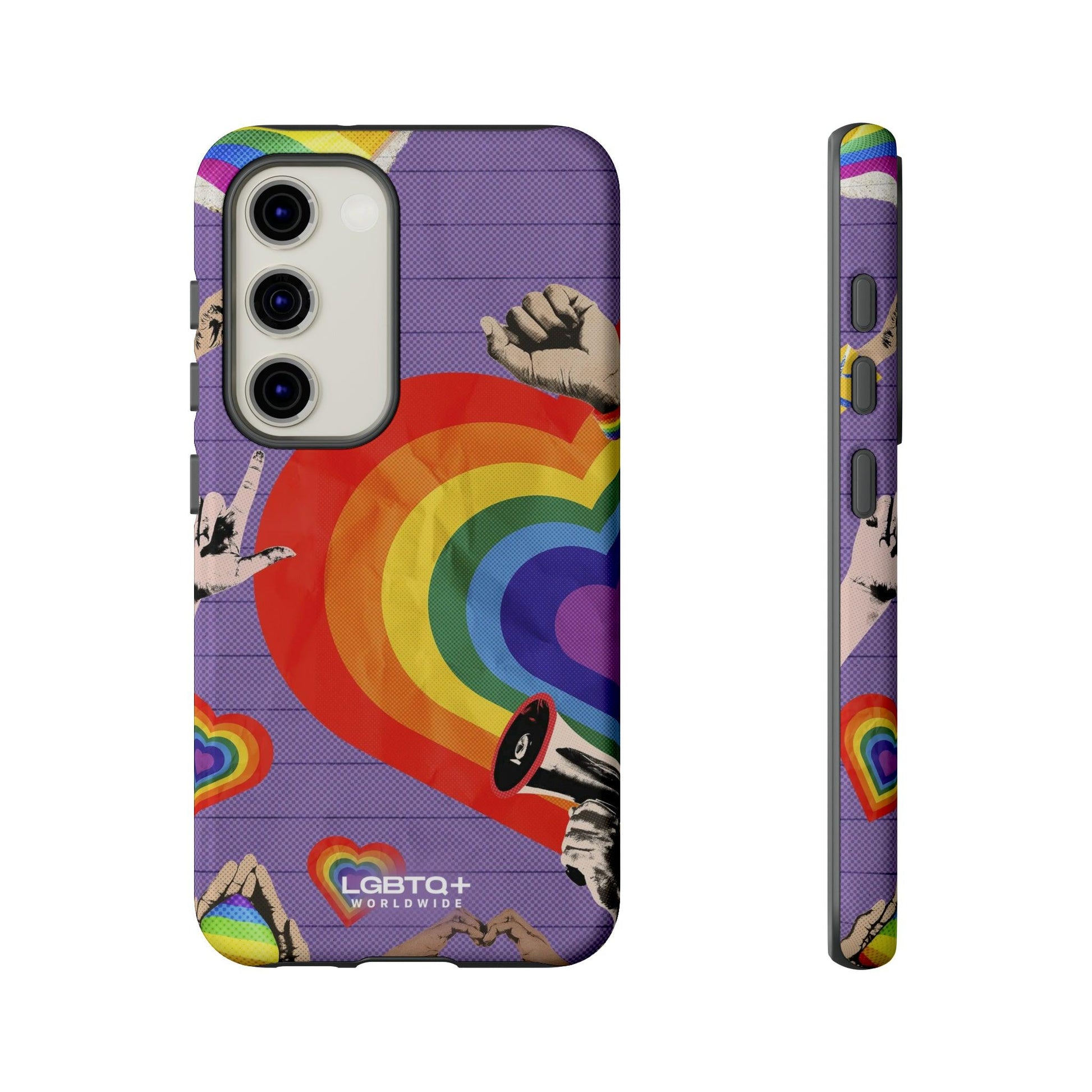 LGBTQWorldwide - ,,REGENBOGEN HERZ" Doppelgehäuse Handyhülle Accessories, Glossy, iPhone Cases, Matte, Phone accessory, Phone Cases, Samsung Cases, Thermo, Valentine's Day Picks lgbtq Bekleidung Accessoires unisex Zubehör