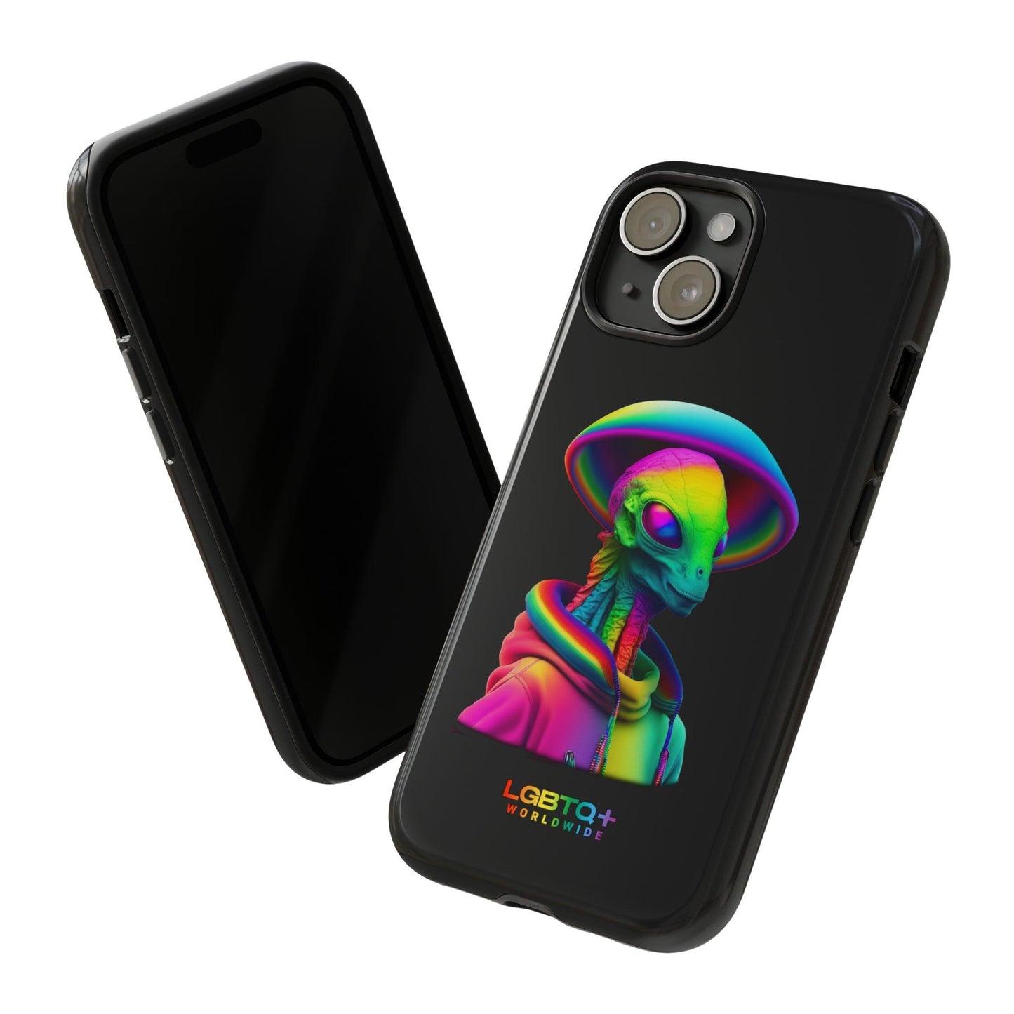 LGBTQWorldwide - ,,GLÜCKLICHES ALIEN" Doppelgehäuse Handyhülle Accessories, Glossy, iPhone Cases, Matte, Phone accessory, Phone Cases, Samsung Cases, tough, Valentine's Day Picks lgbtq Bekleidung Accessoires unisex Zubehör