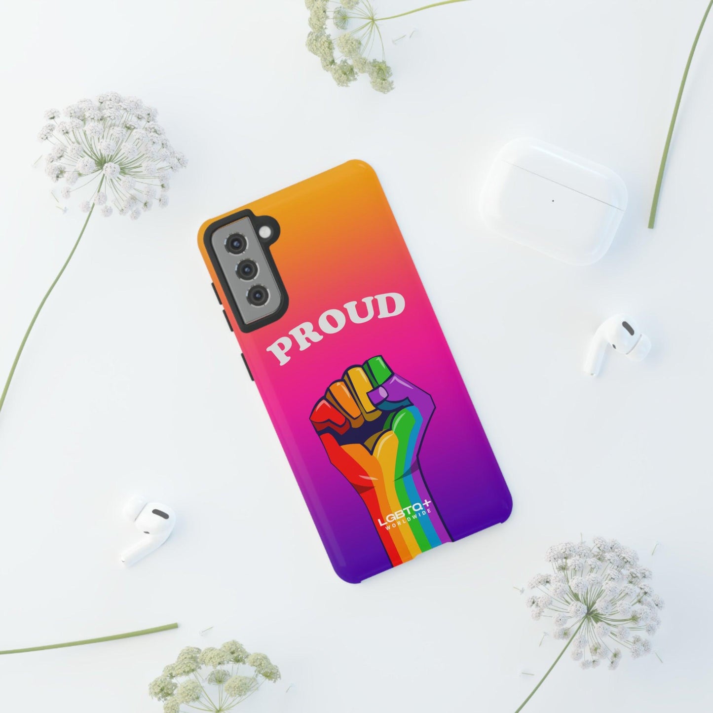 LGBTQWorldwide - ,,GLÜCKLICH" Doppelgehäuse Handyhülle Accessories, Glossy, iPhone Cases, Matte, Phone accessory, Phone Cases, Samsung Cases, Thermo, Valentine's Day Picks lgbtq Bekleidung Accessoires unisex Zubehör