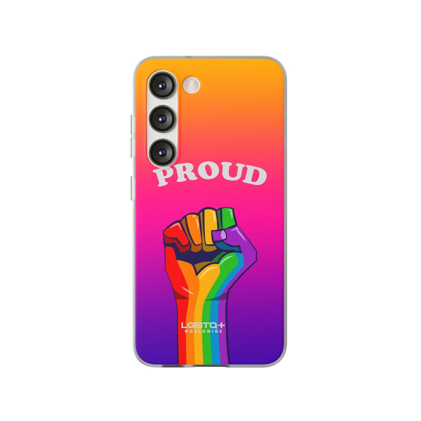 LGBTQWorldwide - ,,GLÜCKLICH" Flexible Handyhülle Accessories, Case, iPhone, iPhone Cases, Phone accessory, Phone Cases, Samsung Cases, silikon, Valentine's Day promotion lgbtq Bekleidung Accessoires unisex Zubehör