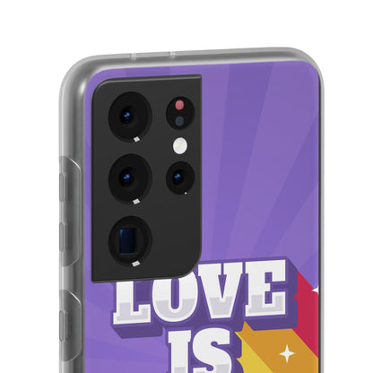 LGBTQWorldwide - ,,LOVE IS LOVE" Flexible Handyhülle Accessories, Case, iPhone, iPhone Cases, Phone accessory, Phone Cases, Samsung Cases, silikon, Valentine's Day promotion lgbtq Bekleidung Accessoires unisex Zubehör