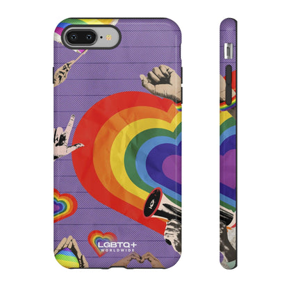 LGBTQWorldwide - ,,REGENBOGEN HERZ" Doppelgehäuse Handyhülle Accessories, Glossy, iPhone Cases, Matte, Phone accessory, Phone Cases, Samsung Cases, Thermo, Valentine's Day Picks lgbtq Bekleidung Accessoires unisex Zubehör