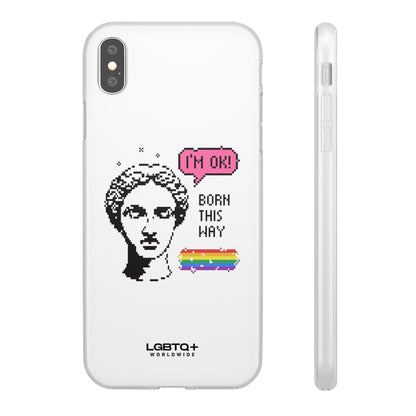 LGBTQWorldwide - ,,BORN THIS WAY" Flexible Handyhülle Accessories, Case, iPhone, iPhone Cases, Phone accessory, Phone Cases, Samsung Cases, silikon, Valentine's Day promotion lgbtq Bekleidung Accessoires unisex Zubehör