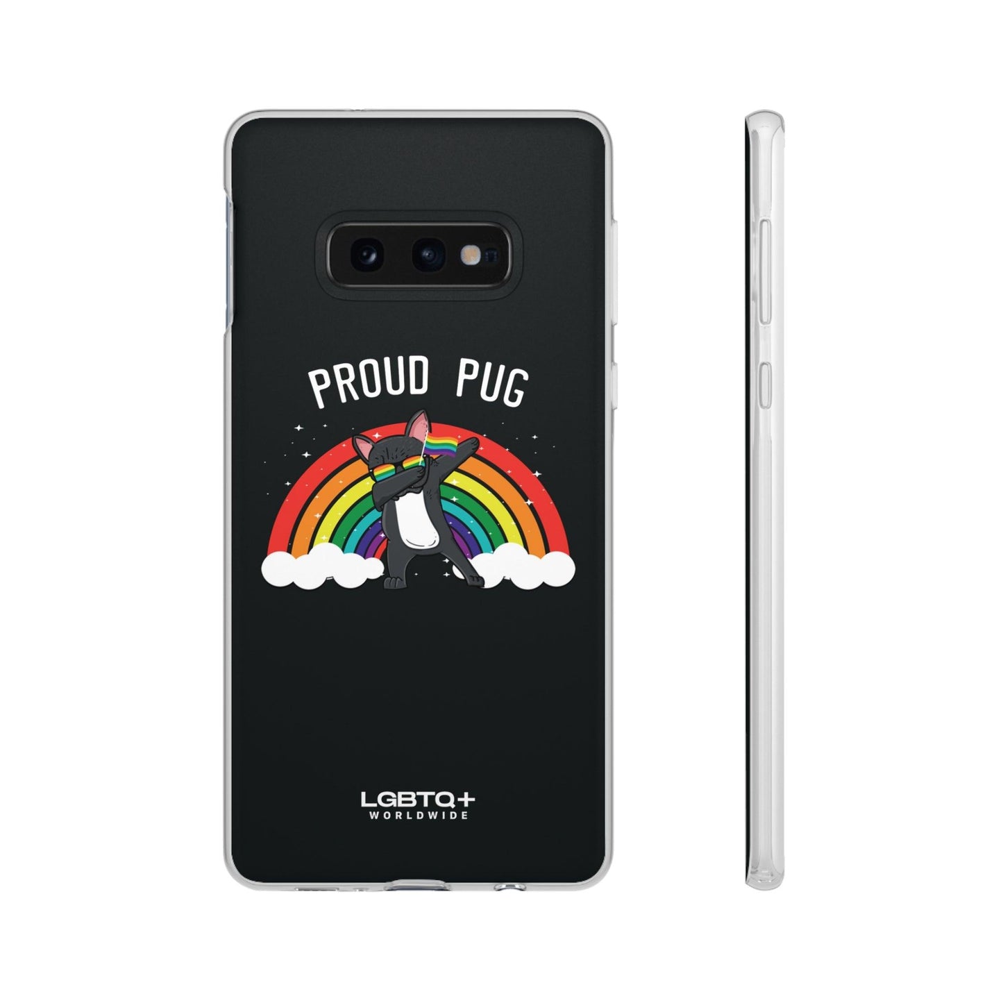 LGBTQWorldwide - ,,PROUD PUG" Flexible Handyhülle Accessories, Case, iPhone, iPhone Cases, Phone accessory, Phone Cases, Samsung Cases, silikon, Valentine's Day promotion lgbtq Bekleidung Accessoires unisex Zubehör