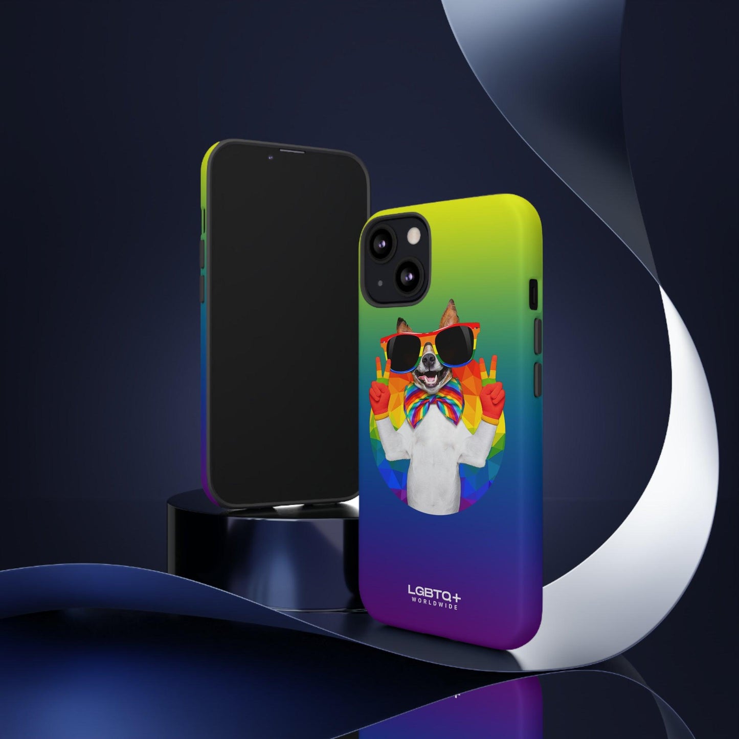 LGBTQWorldwide - ,,GLÜCKLICHER HUND" Doppelgehäuse Handyhülle Accessories, Glossy, iPhone Cases, Matte, Phone accessory, Phone Cases, Samsung Cases, Thermo, Valentine's Day Picks lgbtq Bekleidung Accessoires unisex Zubehör