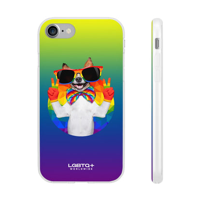 LGBTQWorldwide - ,,GLÜCKLICHER HUND" Flexible Handyhülle Accessories, Case, iPhone, iPhone Cases, Phone accessory, Phone Cases, Samsung Cases, silikon, Valentine's Day promotion lgbtq Bekleidung Accessoires unisex Zubehör