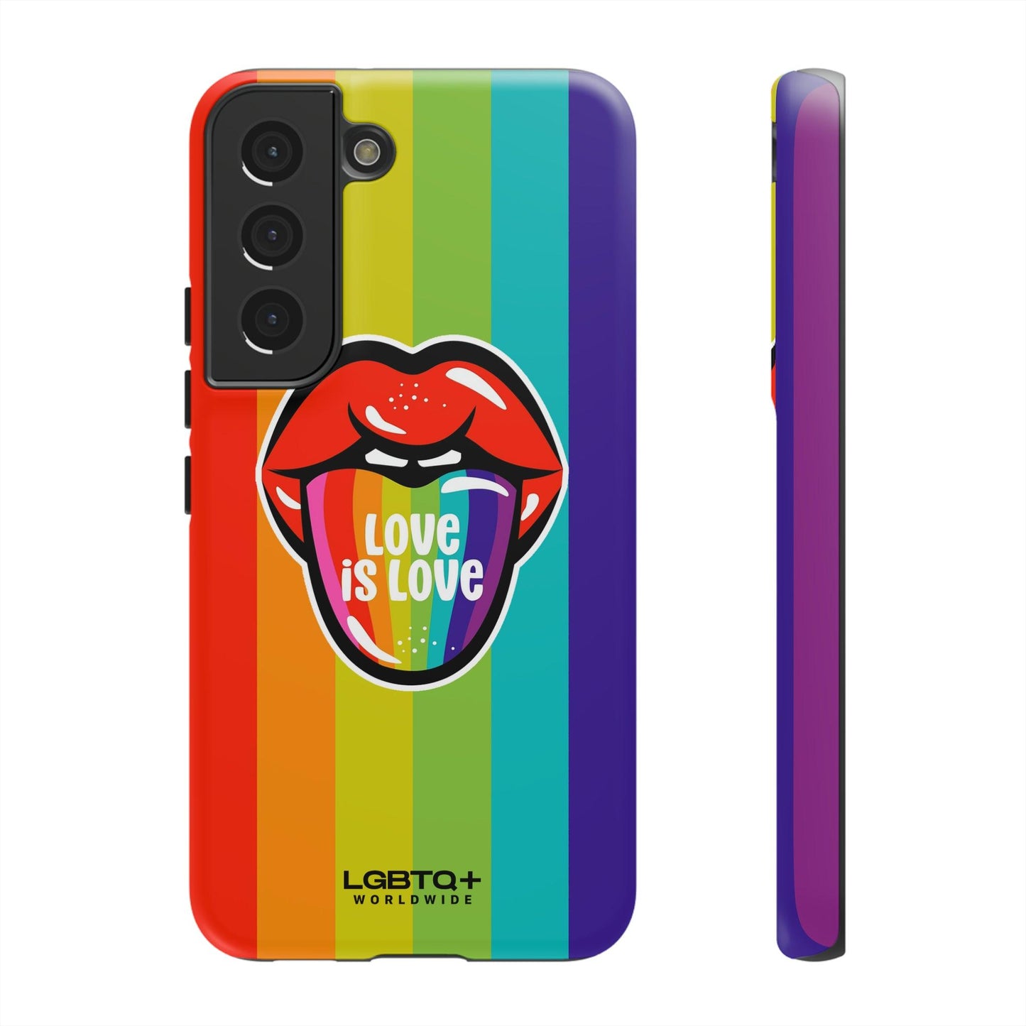 LGBTQWorldwide - ,,LIEBES ZUNGE" Doppelgehäuse Handyhülle Accessories, Glossy, iPhone Cases, Matte, Phone accessory, Phone Cases, Samsung Cases, Thermo, Valentine's Day Picks lgbtq Bekleidung Accessoires unisex Zubehör