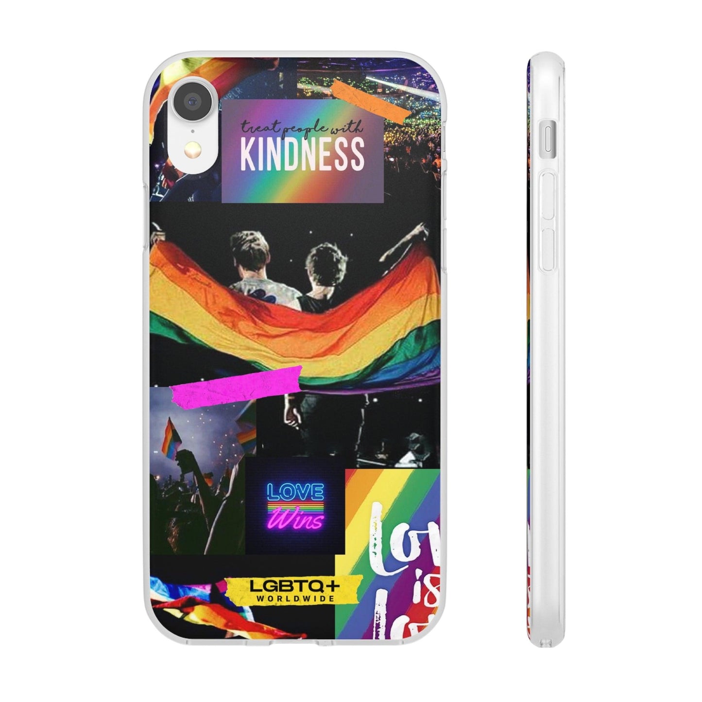 LGBTQWorldwide - ,,KINDNESS" Flexible Handyhülle Accessories, Case, iPhone, iPhone Cases, Phone accessory, Phone Cases, Samsung Cases, silikon, Valentine's Day promotion lgbtq Bekleidung Accessoires unisex Zubehör