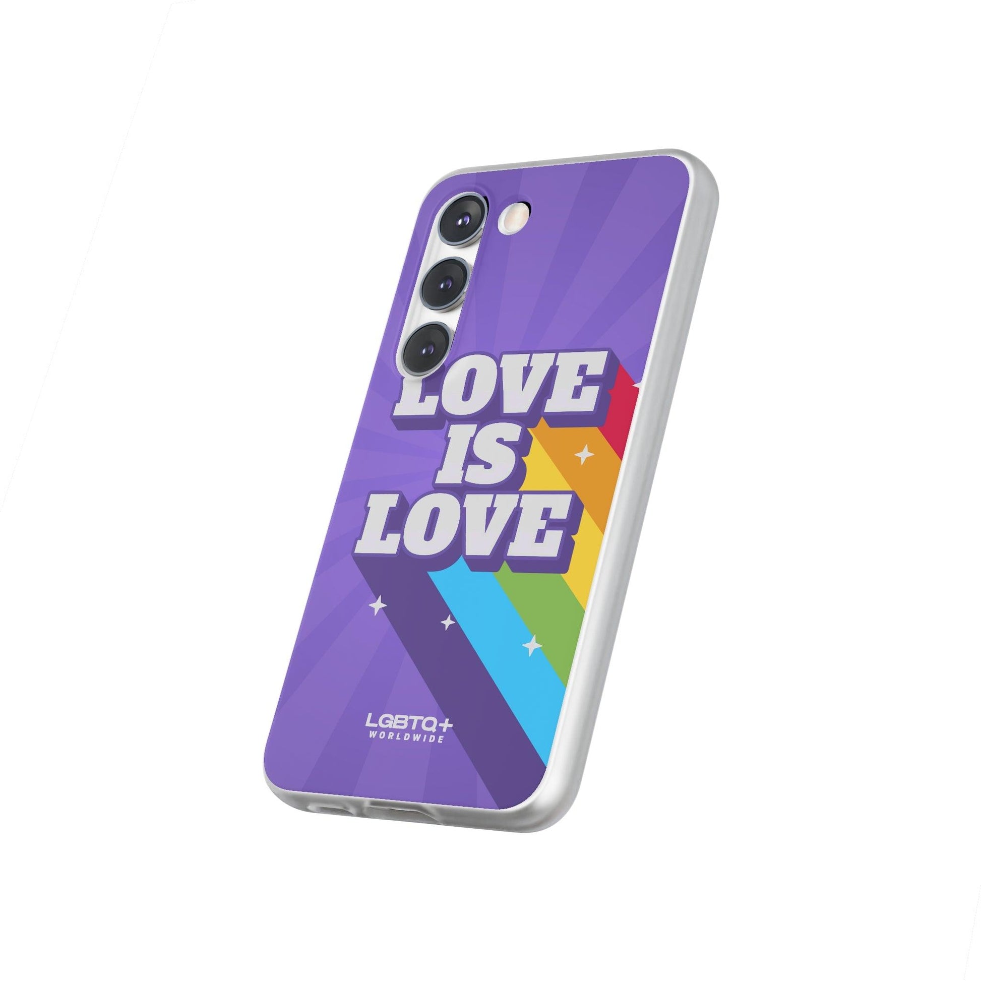 LGBTQWorldwide - ,,LOVE IS LOVE" Flexible Handyhülle Accessories, Case, iPhone, iPhone Cases, Phone accessory, Phone Cases, Samsung Cases, silikon, Valentine's Day promotion lgbtq Bekleidung Accessoires unisex Zubehör