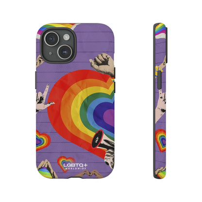 LGBTQWorldwide - ,,REGENBOGEN HERZ" Doppelgehäuse Handyhülle Accessories, Glossy, iPhone Cases, Matte, Phone accessory, Phone Cases, Samsung Cases, Thermo, Valentine's Day Picks lgbtq Bekleidung Accessoires unisex Zubehör