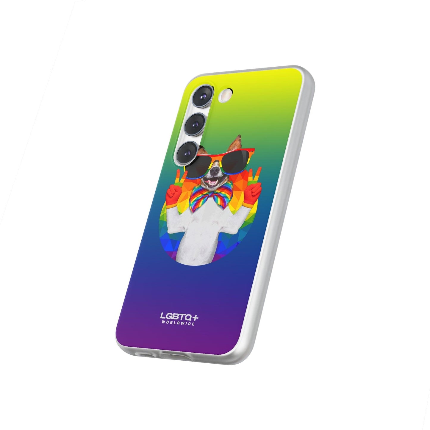 LGBTQWorldwide - ,,GLÜCKLICHER HUND" Flexible Handyhülle Accessories, Case, iPhone, iPhone Cases, Phone accessory, Phone Cases, Samsung Cases, silikon, Valentine's Day promotion lgbtq Bekleidung Accessoires unisex Zubehör