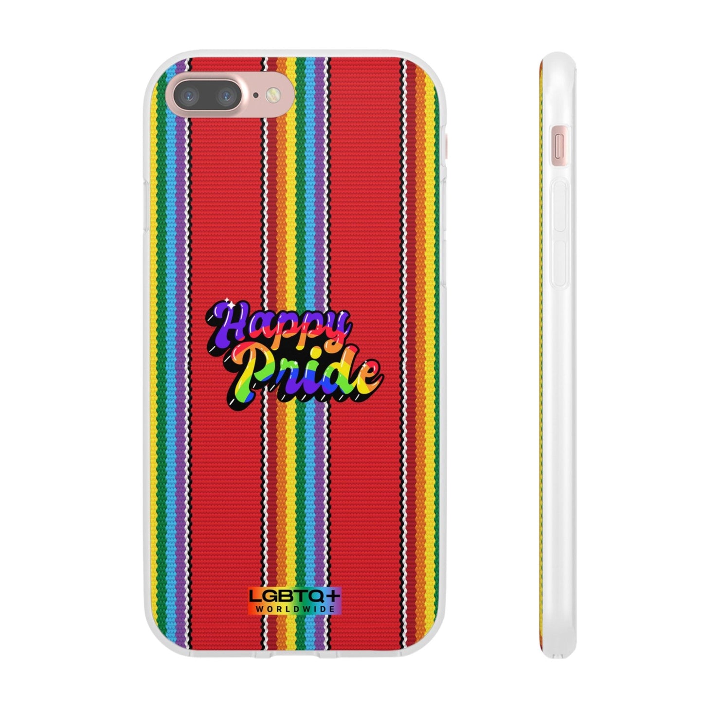 LGBTQWorldwide - ,,HAPPY PRIDE" Flexible Handyhülle Accessories, Case, iPhone, iPhone Cases, Phone accessory, Phone Cases, Samsung Cases, silikon, Valentine's Day promotion lgbtq Bekleidung Accessoires unisex Zubehör