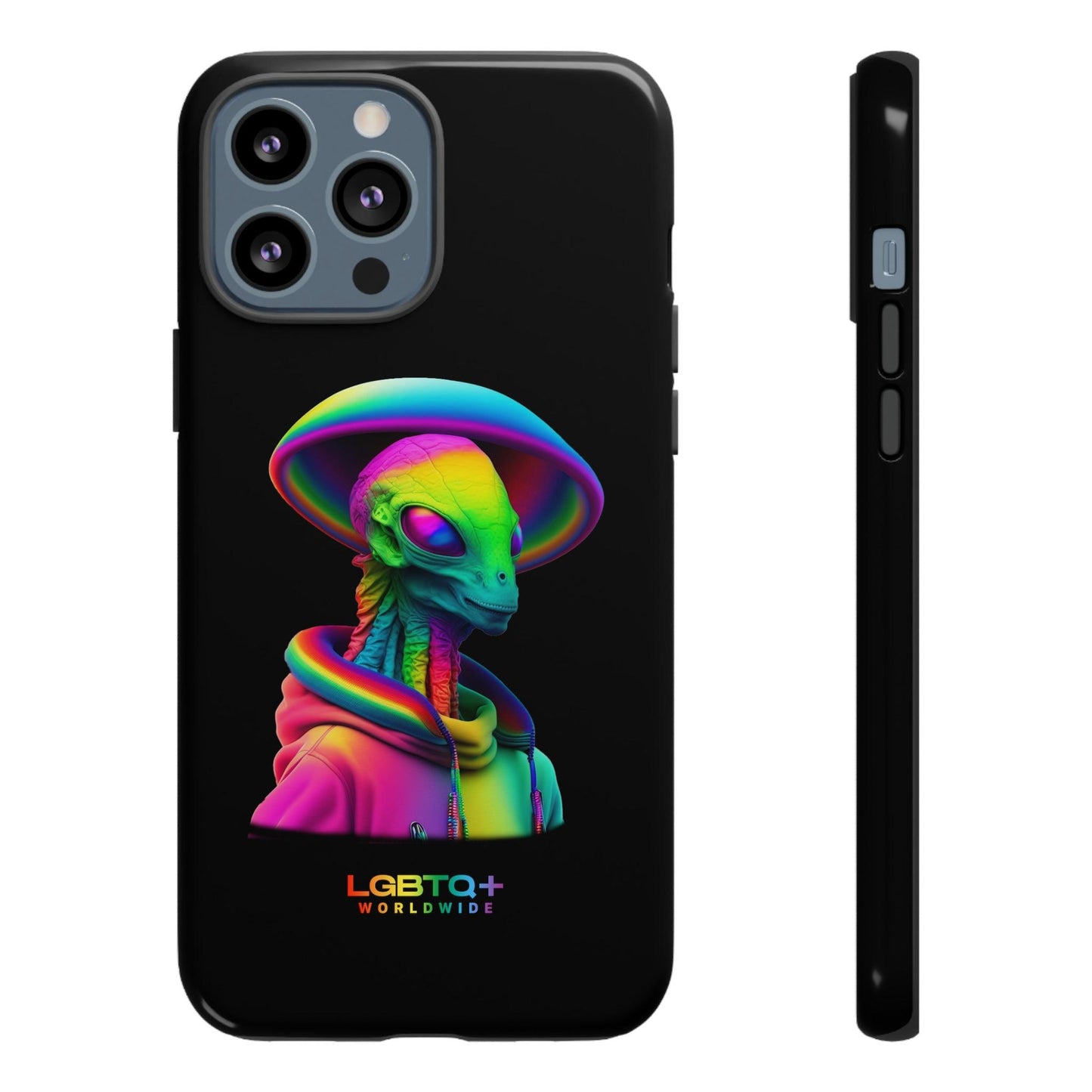 LGBTQWorldwide - ,,GLÜCKLICHES ALIEN" Doppelgehäuse Handyhülle Accessories, Glossy, iPhone Cases, Matte, Phone accessory, Phone Cases, Samsung Cases, tough, Valentine's Day Picks lgbtq Bekleidung Accessoires unisex Zubehör