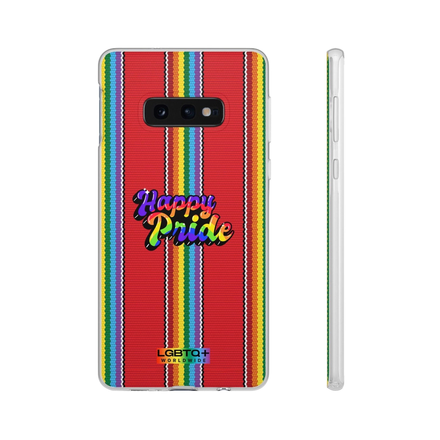 LGBTQWorldwide - ,,HAPPY PRIDE" Flexible Handyhülle Accessories, Case, iPhone, iPhone Cases, Phone accessory, Phone Cases, Samsung Cases, silikon, Valentine's Day promotion lgbtq Bekleidung Accessoires unisex Zubehör