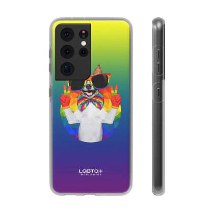 LGBTQWorldwide - ,,GLÜCKLICHER HUND" Flexible Handyhülle Accessories, Case, iPhone, iPhone Cases, Phone accessory, Phone Cases, Samsung Cases, silikon, Valentine's Day promotion lgbtq Bekleidung Accessoires unisex Zubehör