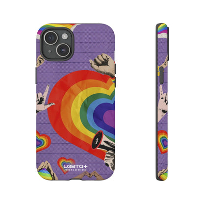 LGBTQWorldwide - ,,REGENBOGEN HERZ" Doppelgehäuse Handyhülle Accessories, Glossy, iPhone Cases, Matte, Phone accessory, Phone Cases, Samsung Cases, Thermo, Valentine's Day Picks lgbtq Bekleidung Accessoires unisex Zubehör