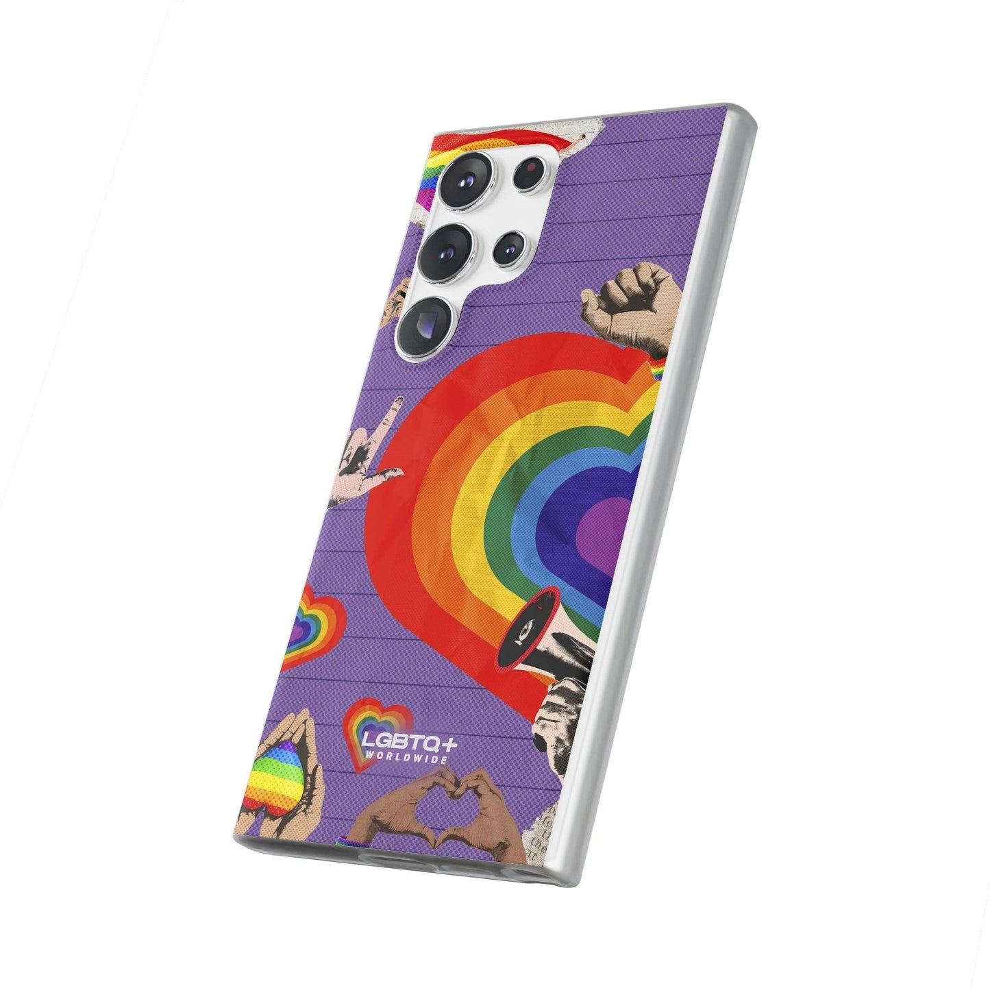 LGBTQWorldwide - ,,REGENBOGEN HERZ" Flexible Handyhülle Accessories, Case, iPhone, iPhone Cases, Phone accessory, Phone Cases, Samsung Cases, silikon, Valentine's Day promotion lgbtq Bekleidung Accessoires unisex Zubehör