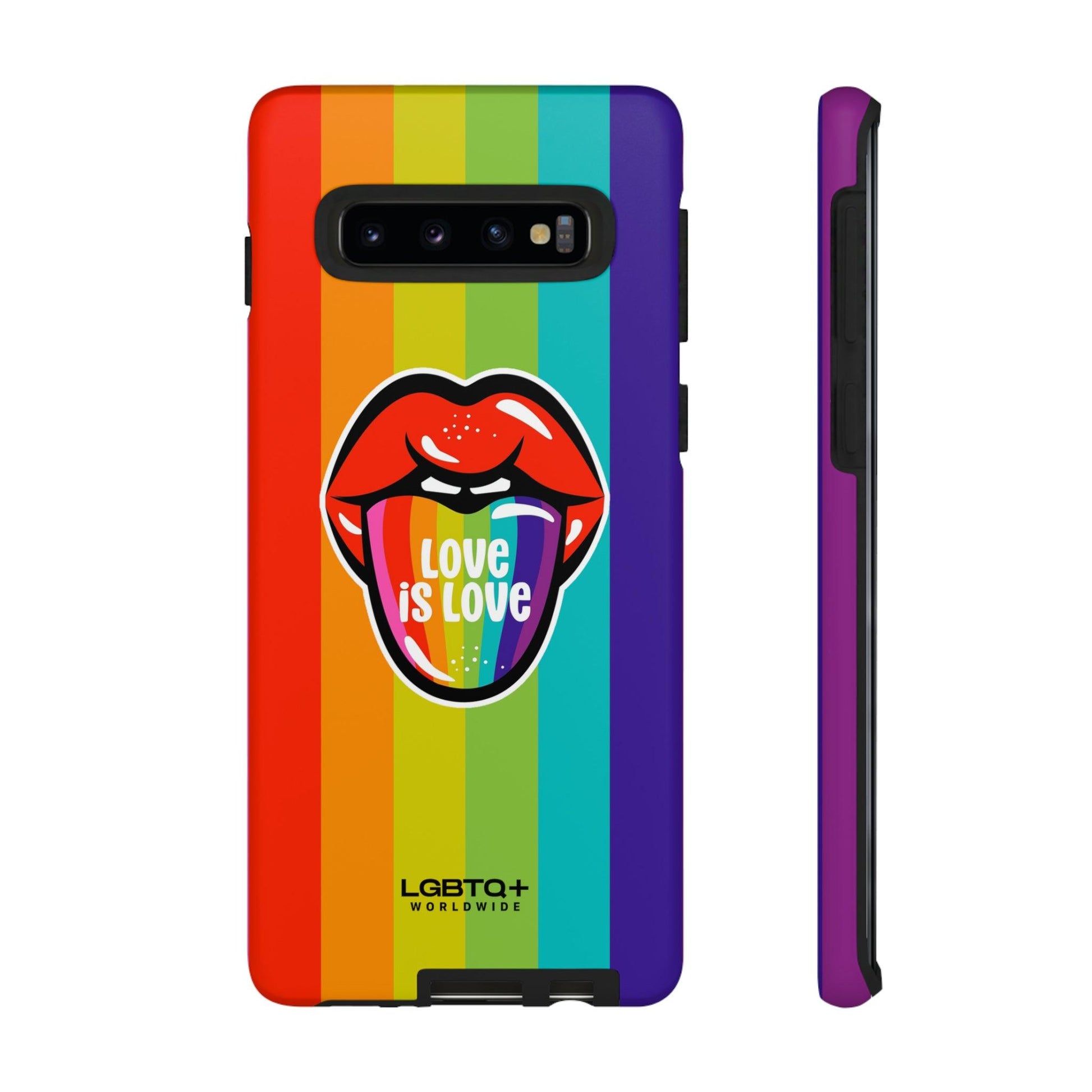 LGBTQWorldwide - ,,LIEBES ZUNGE" Doppelgehäuse Handyhülle Accessories, Glossy, iPhone Cases, Matte, Phone accessory, Phone Cases, Samsung Cases, Thermo, Valentine's Day Picks lgbtq Bekleidung Accessoires unisex Zubehör