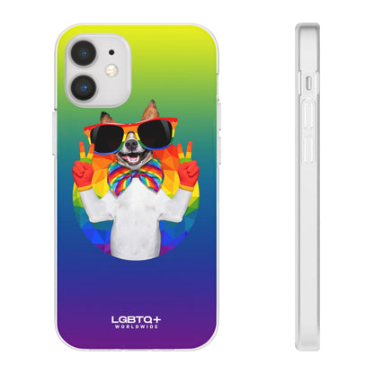 LGBTQWorldwide - ,,GLÜCKLICHER HUND" Flexible Handyhülle Accessories, Case, iPhone, iPhone Cases, Phone accessory, Phone Cases, Samsung Cases, silikon, Valentine's Day promotion lgbtq Bekleidung Accessoires unisex Zubehör