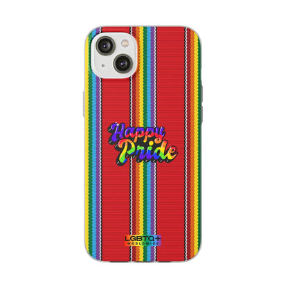 LGBTQWorldwide - ,,HAPPY PRIDE" Flexible Handyhülle Accessories, Case, iPhone, iPhone Cases, Phone accessory, Phone Cases, Samsung Cases, silikon, Valentine's Day promotion lgbtq Bekleidung Accessoires unisex Zubehör