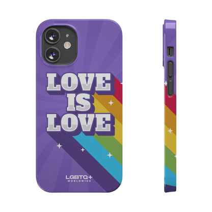 LGBTQWorldwide - ,,LOVE IS LOVE" Handyhülle Accessories, Back-to-School, card, Glossy, iPhone, iPhone Cases, Phone accessory, Phone Cases, Samsung Cases, Slim lgbtq Bekleidung Accessoires unisex Zubehör