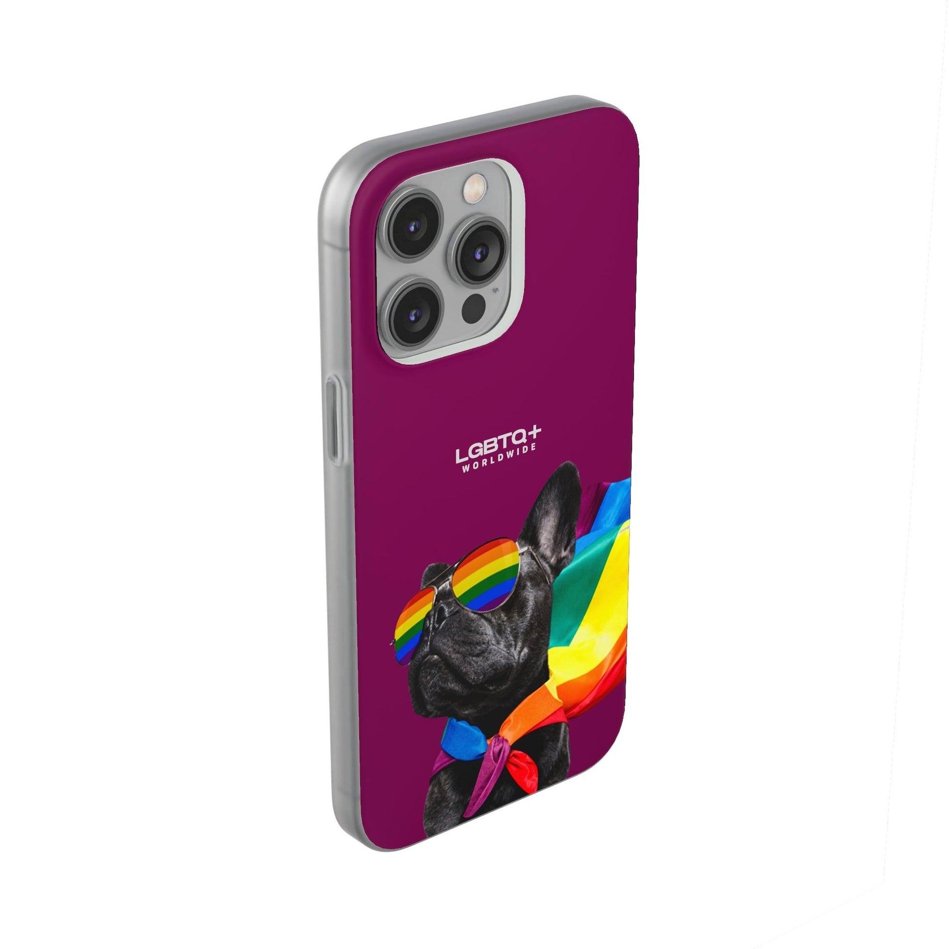 LGBTQWorldwide - ,,GLÜCKLICHER HUND" Flexible Handyhülle Accessories, Case, iPhone, iPhone Cases, Phone accessory, Phone Cases, Samsung Cases, silikon, Valentine's Day promotion lgbtq Bekleidung Accessoires unisex Zubehör