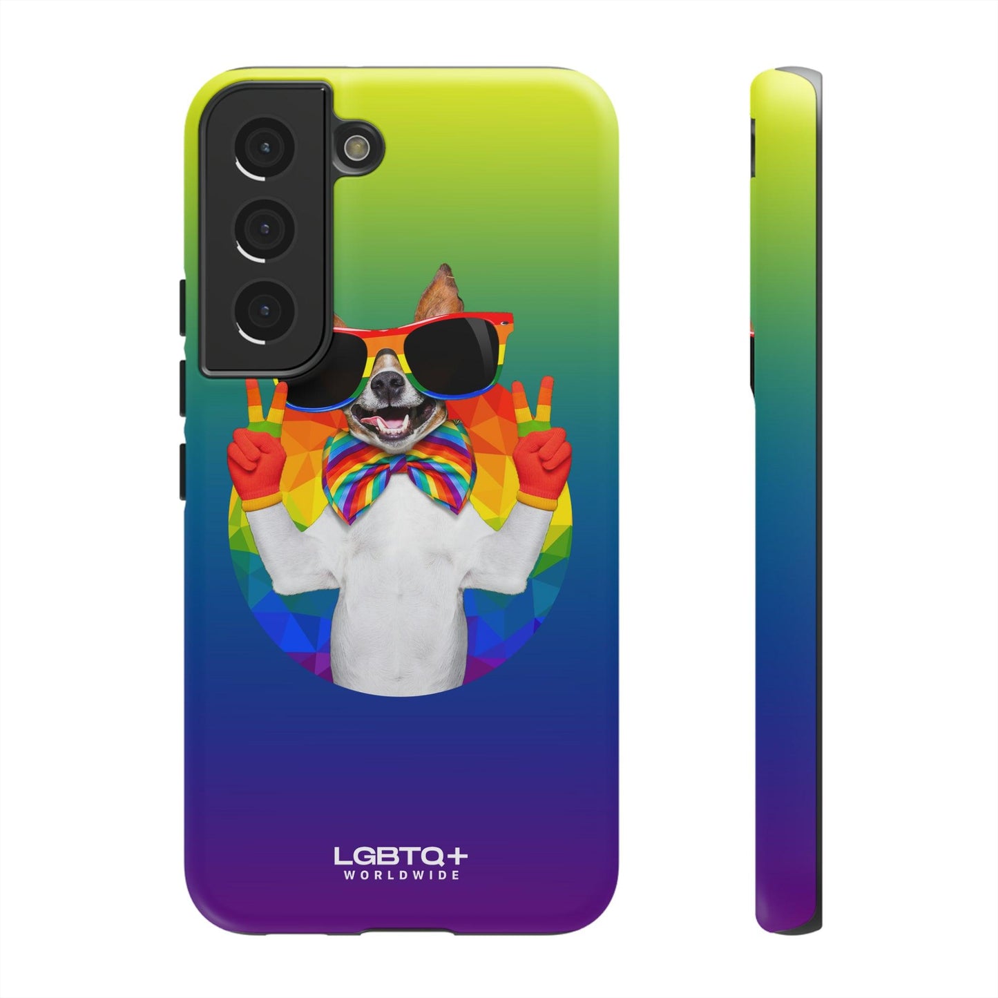 LGBTQWorldwide - ,,GLÜCKLICHER HUND" Doppelgehäuse Handyhülle Accessories, Glossy, iPhone Cases, Matte, Phone accessory, Phone Cases, Samsung Cases, Thermo, Valentine's Day Picks lgbtq Bekleidung Accessoires unisex Zubehör