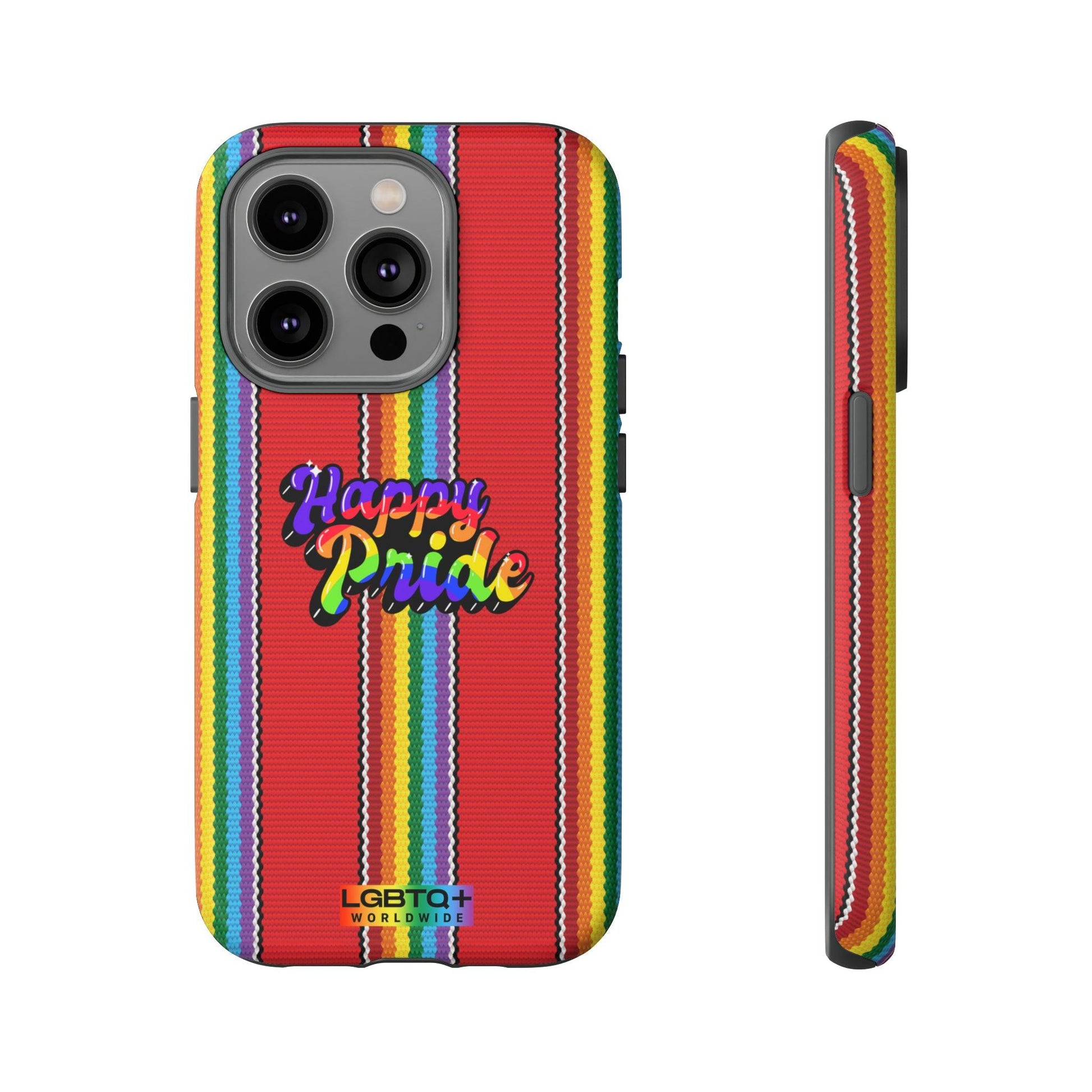 LGBTQWorldwide - ,,HAPPY PRIDE" Doppelgehäuse Handyhülle Accessories, Glossy, iPhone Cases, Matte, Phone accessory, Phone Cases, Samsung Cases, Thermo, Valentine's Day Picks lgbtq Bekleidung Accessoires unisex Zubehör