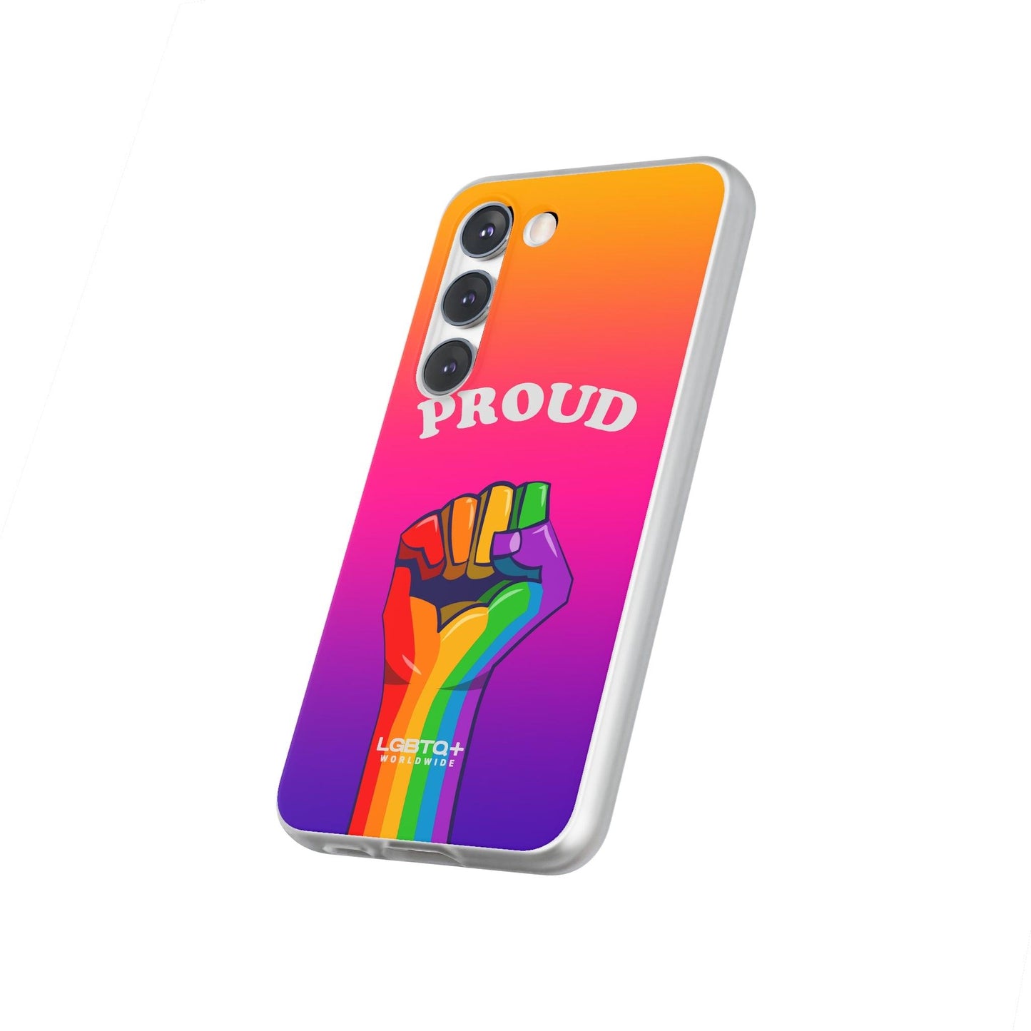 LGBTQWorldwide - ,,GLÜCKLICH" Flexible Handyhülle Accessories, Case, iPhone, iPhone Cases, Phone accessory, Phone Cases, Samsung Cases, silikon, Valentine's Day promotion lgbtq Bekleidung Accessoires unisex Zubehör