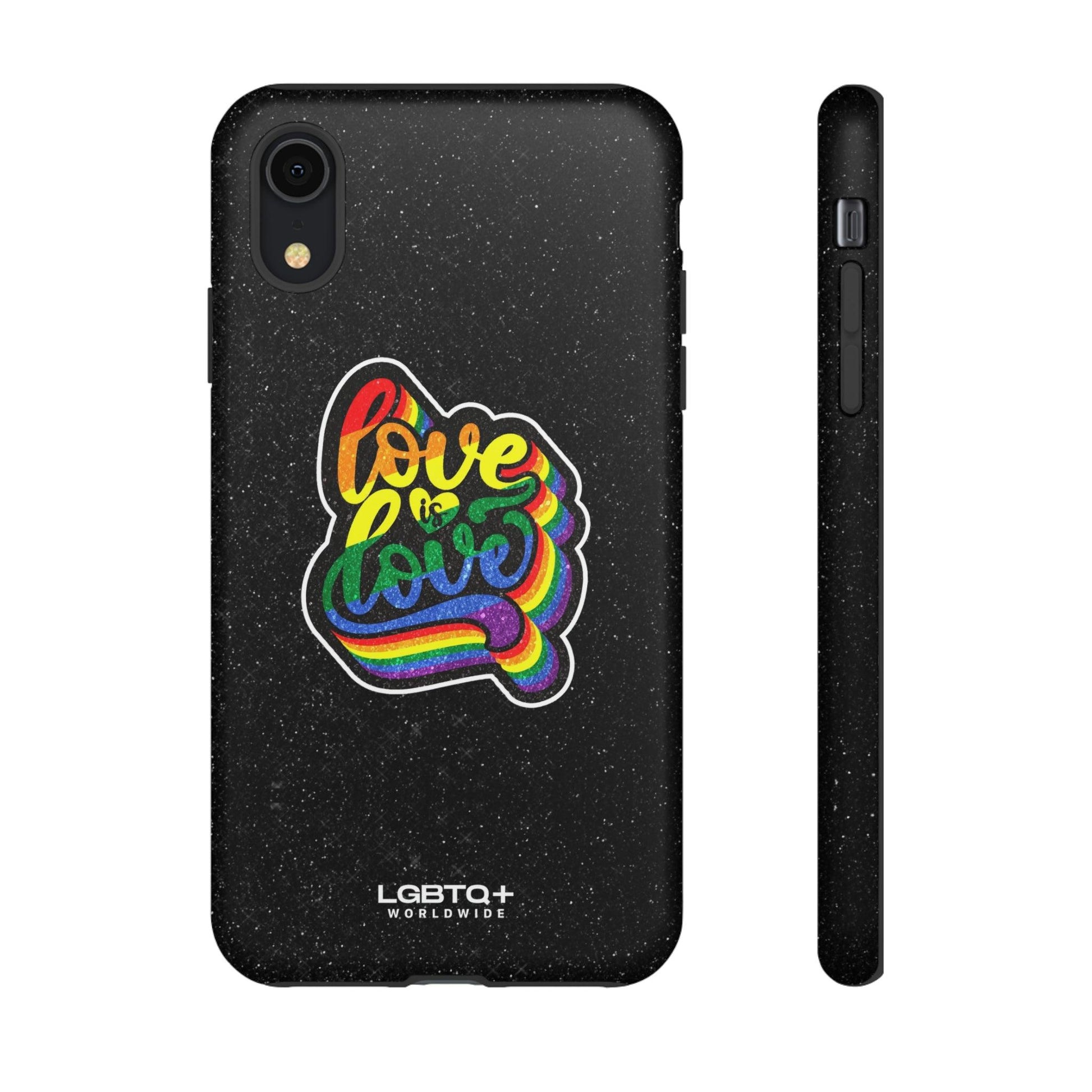 LGBTQWorldwide - ,,LOVE IS LOVE" Doppelgehäuse Handyhülle Accessories, Glossy, iPhone Cases, Matte, Phone accessory, Phone Cases, Samsung Cases, Thermo, Valentine's Day Picks lgbtq Bekleidung Accessoires unisex Zubehör