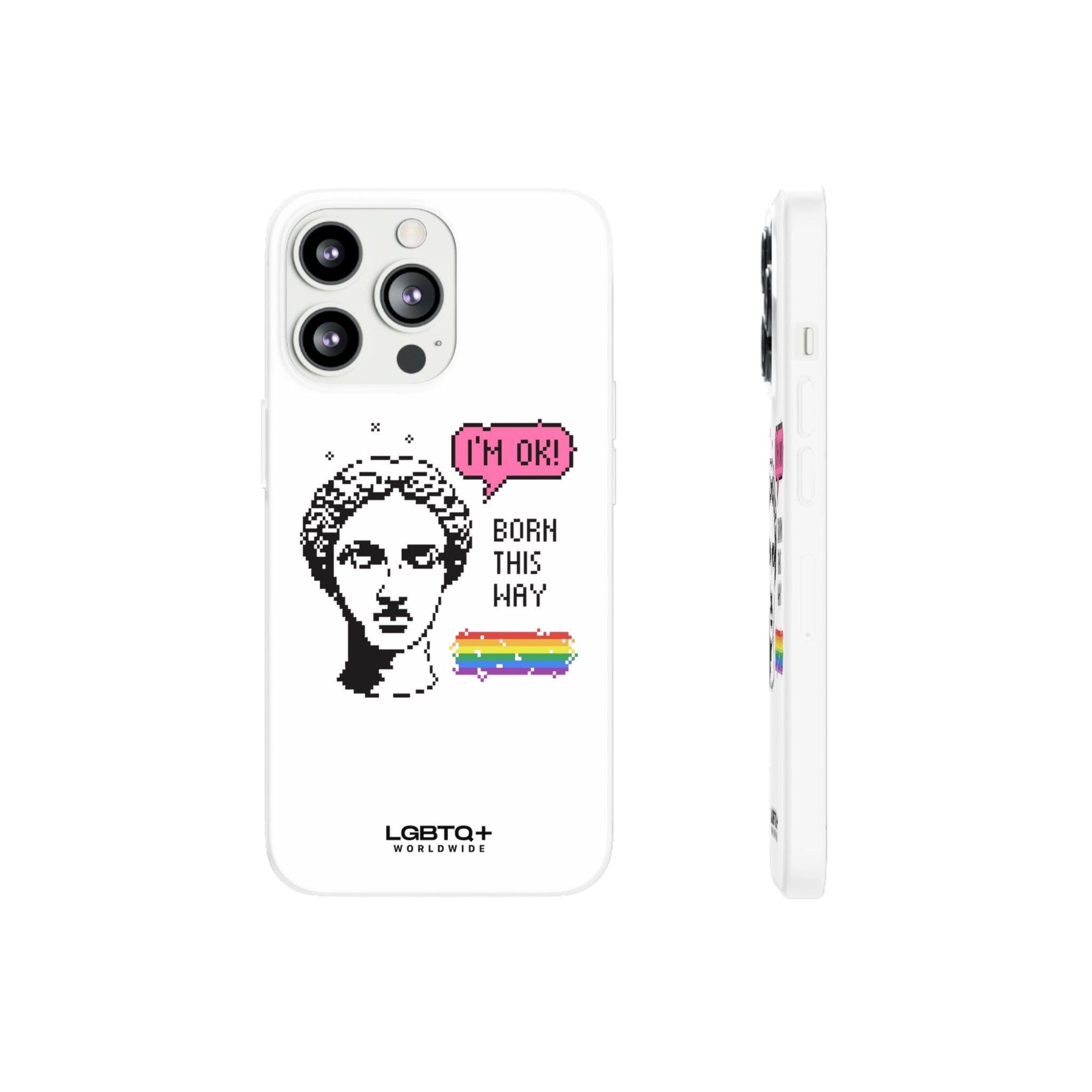 LGBTQWorldwide - ,,BORN THIS WAY" Flexible Handyhülle Accessories, Case, iPhone, iPhone Cases, Phone accessory, Phone Cases, Samsung Cases, silikon, Valentine's Day promotion lgbtq Bekleidung Accessoires unisex Zubehör