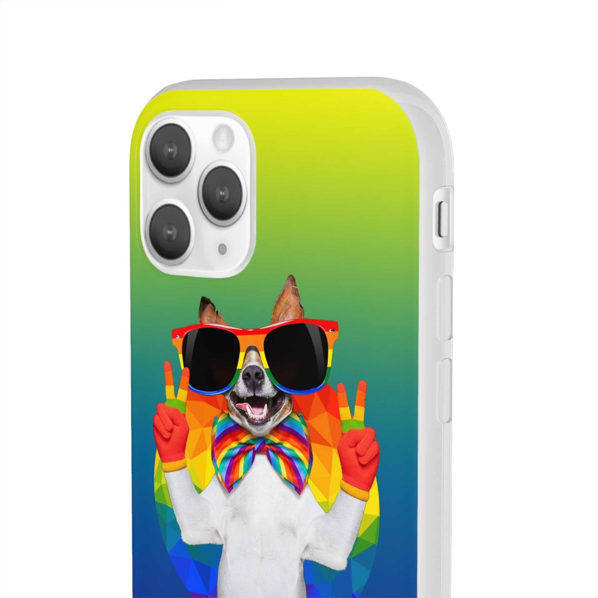 LGBTQWorldwide - ,,GLÜCKLICHER HUND" Flexible Handyhülle Accessories, Case, iPhone, iPhone Cases, Phone accessory, Phone Cases, Samsung Cases, silikon, Valentine's Day promotion lgbtq Bekleidung Accessoires unisex Zubehör