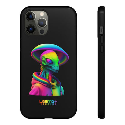 LGBTQWorldwide - ,,GLÜCKLICHES ALIEN" Doppelgehäuse Handyhülle Accessories, Glossy, iPhone Cases, Matte, Phone accessory, Phone Cases, Samsung Cases, tough, Valentine's Day Picks lgbtq Bekleidung Accessoires unisex Zubehör