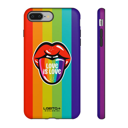 LGBTQWorldwide - ,,LIEBES ZUNGE" Doppelgehäuse Handyhülle Accessories, Glossy, iPhone Cases, Matte, Phone accessory, Phone Cases, Samsung Cases, Thermo, Valentine's Day Picks lgbtq Bekleidung Accessoires unisex Zubehör