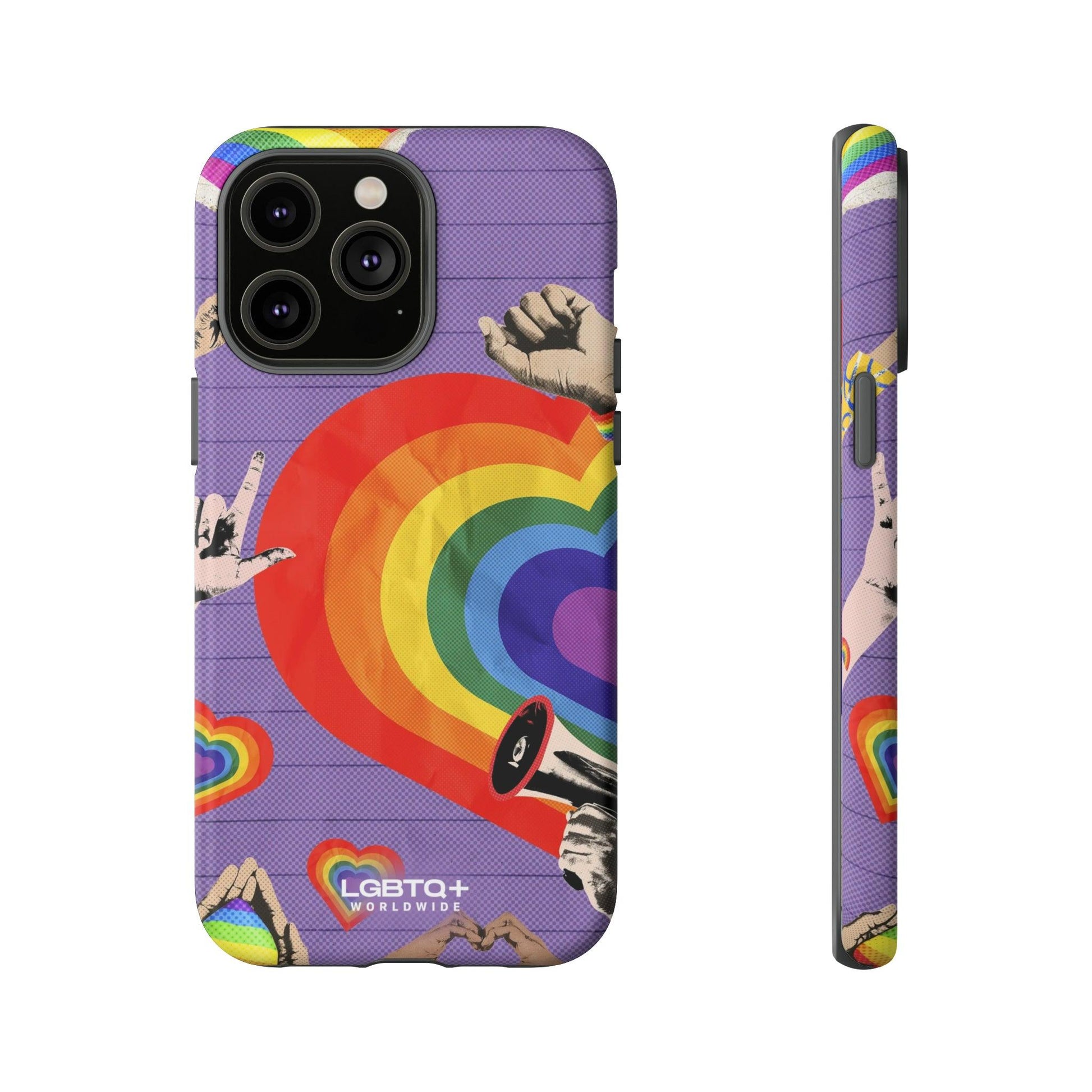 LGBTQWorldwide - ,,REGENBOGEN HERZ" Doppelgehäuse Handyhülle Accessories, Glossy, iPhone Cases, Matte, Phone accessory, Phone Cases, Samsung Cases, Thermo, Valentine's Day Picks lgbtq Bekleidung Accessoires unisex Zubehör