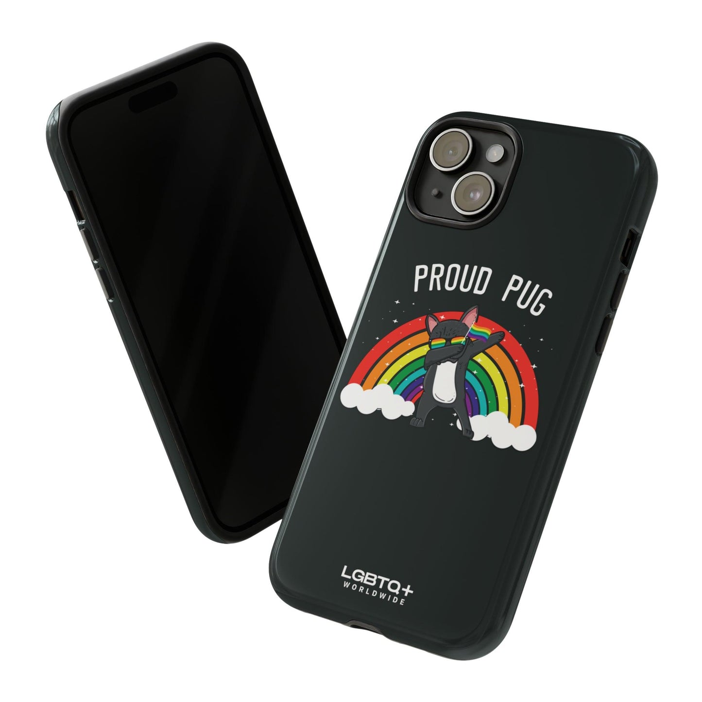 LGBTQWorldwide - ,,PROUD PUG" Doppelgehäuse Handyhülle Accessories, Glossy, iPhone Cases, Matte, Phone accessory, Phone Cases, Samsung Cases, Thermo, Valentine's Day Picks lgbtq Bekleidung Accessoires unisex Zubehör