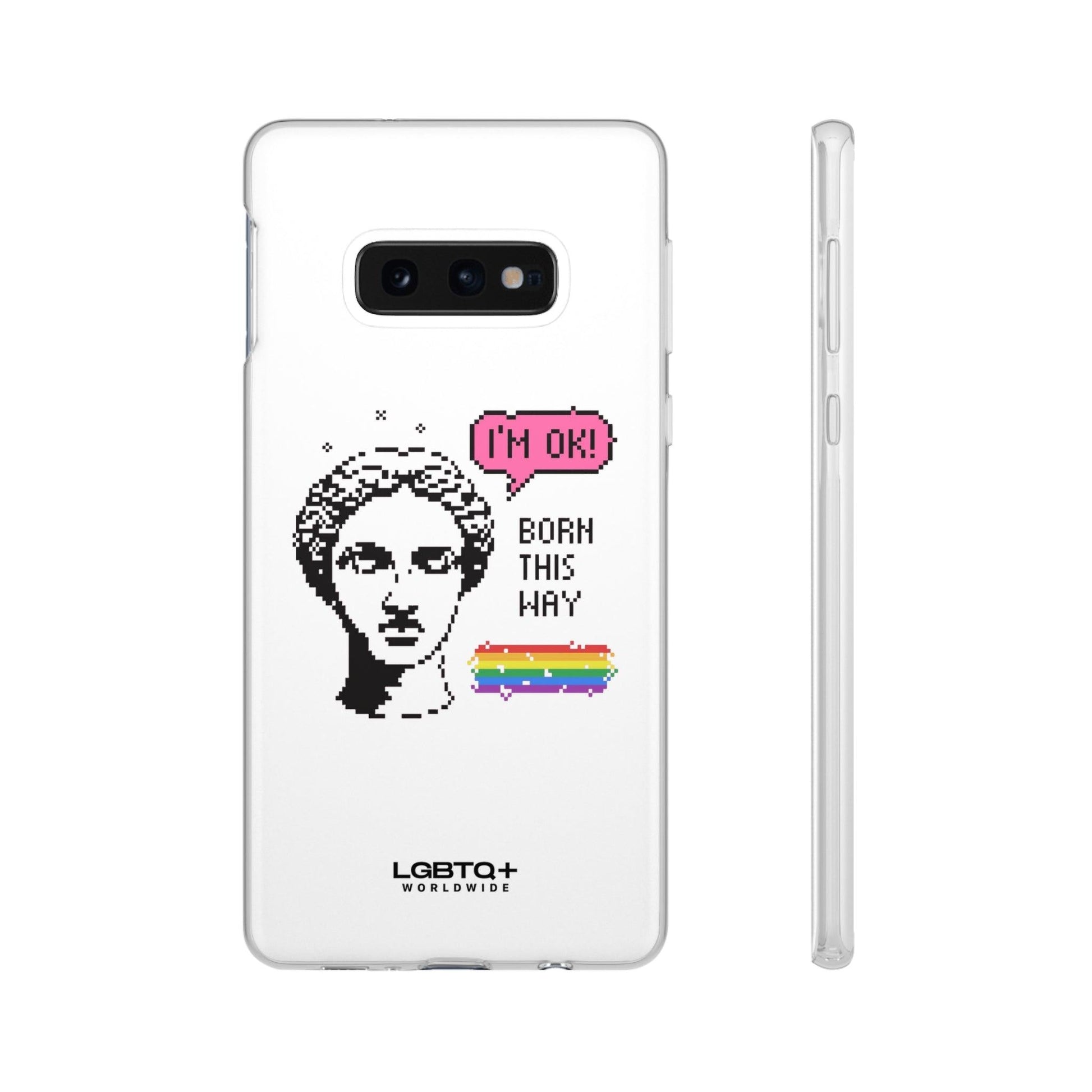 LGBTQWorldwide - ,,BORN THIS WAY" Flexible Handyhülle Accessories, Case, iPhone, iPhone Cases, Phone accessory, Phone Cases, Samsung Cases, silikon, Valentine's Day promotion lgbtq Bekleidung Accessoires unisex Zubehör