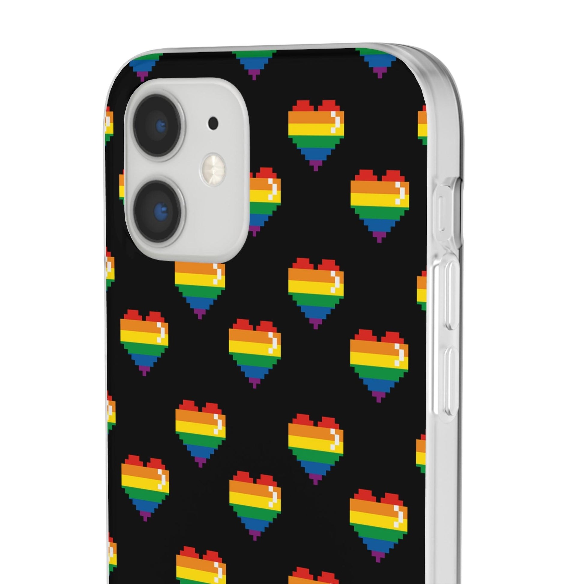 LGBTQWorldwide - ,,RETRO HERZ" Flexible Handyhülle Accessories, Case, iPhone, iPhone Cases, Phone accessory, Phone Cases, Samsung Cases, silikon, Valentine's Day promotion lgbtq Bekleidung Accessoires unisex Zubehör