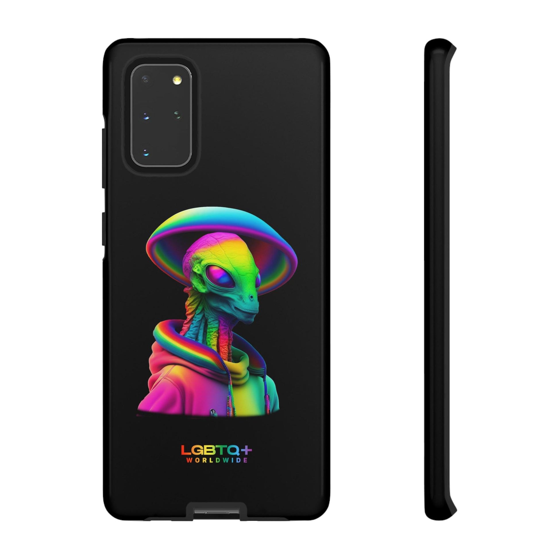 LGBTQWorldwide - ,,GLÜCKLICHES ALIEN" Doppelgehäuse Handyhülle Accessories, Glossy, iPhone Cases, Matte, Phone accessory, Phone Cases, Samsung Cases, tough, Valentine's Day Picks lgbtq Bekleidung Accessoires unisex Zubehör