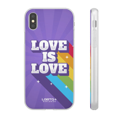 LGBTQWorldwide - ,,LOVE IS LOVE" Flexible Handyhülle Accessories, Case, iPhone, iPhone Cases, Phone accessory, Phone Cases, Samsung Cases, silikon, Valentine's Day promotion lgbtq Bekleidung Accessoires unisex Zubehör